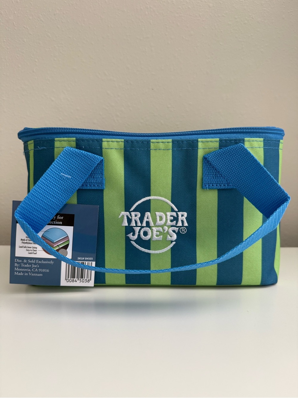Trader Joe’s striped mini insulated cooler bag NWT